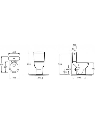 Ensemble cuvette et réservoir compact ODEON UP 60x41 sortie horizontale blanc JACOB DELAFON KOHLER E0374-00
