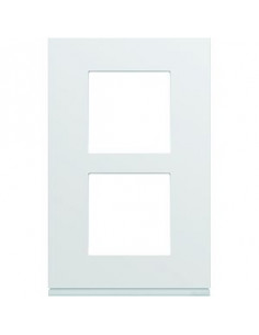 Plaque gallery plastique injecté 2 postes verticale 57mm pure HAGER WXP0022 2