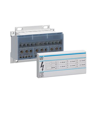 Bloc répartiteur 125A 4 Pôles HAGER KJ02E