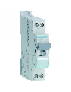Disjoncteur 1P+N 4.5-6kA courbe C - 20A 1 module HAGER MJT720 2