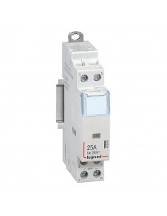 Contacteur de puissance CX³ bobine 24V~ sans commande manuelle 2 Pôles 250V~ 25A contact 2F 1 module LEGRAND 412505