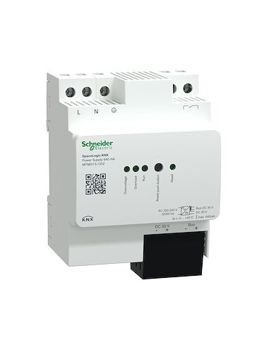 SpaceLogic KNX Alimentation 640mA avec alim aux et contact de diagnostic SCHNEIDER MTN6513-1202