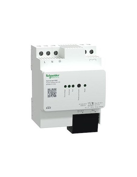 SpaceLogic KNX Alimentation 640mA avec alim aux et contact de diagnostic SCHNEIDER MTN6513-1202