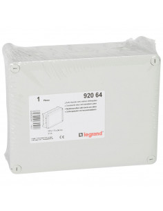 Boîte de dérivation rectangulaire pour presse-étoupe Plexo dimensions 220x170x86mm gris RAL7035 LEGRAND 092064