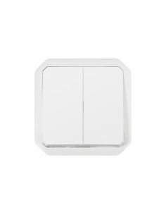 Commande double interrupteur ou poussoir Plexo composable blanc LEGRAND 069625L