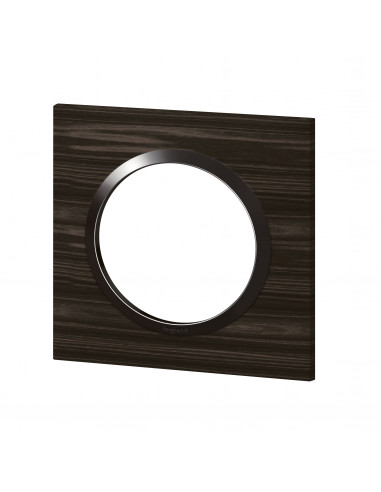 Plaque carrée Dooxie 1 poste finition effet bois ébène LEGRAND 600881
