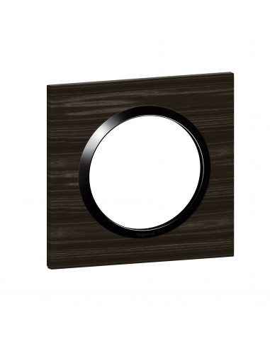 Plaque carrée Dooxie 1 poste finition effet bois ébène LEGRAND 600881