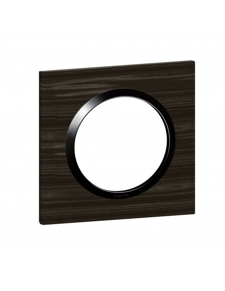 Plaque carrée Dooxie 1 poste finition effet bois ébène LEGRAND 600881
