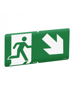 Etiquette signalisation évacuation repositionnable, recyclable flèche à 45° LEGRAND 061211 2
