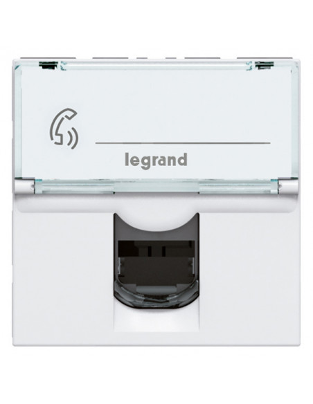 Prise RJ11 4 contacts Mosaic 2 modules blanc LEGRAND 078731