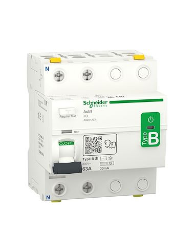Acti9 iID interrupteur différentiel 2 Pôles 63A 30mA type B SI 230V SCHNEIDER A9Z61263