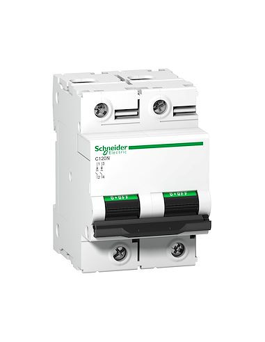 Disjoncteur C120N 2 Pôles 63 A courbe B 10 kA SCHNEIDER A9N18344