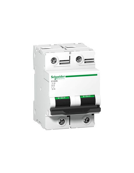 Disjoncteur C120N 2 Pôles 63 A courbe B 10 kA SCHNEIDER A9N18344