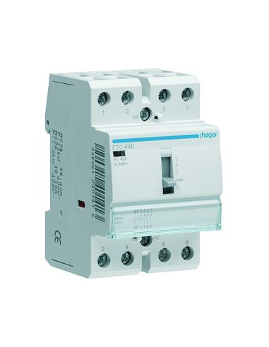Contacteur Jour-Nuit 40A Tétrapolaire 230V HAGER ETC440