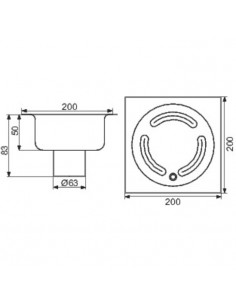SIPHON NETSOL INOX 200X200 ACO 446313 2