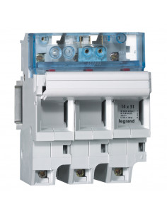Coupe-circuit sectionnable SP51 pour cartouche industrielle 14x51mm 3 Pôles avec microrupteur  LEGRAND 021536