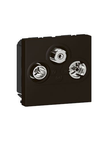 Prise TV-R-SAT Mosaic FM et DAB+ 2 modules noir mat LEGRAND 079186L