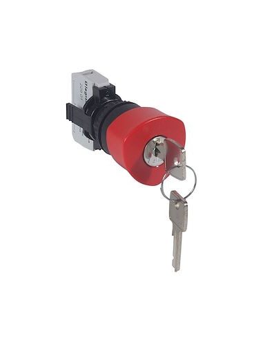 Coup de poing à accrochage non lumineux Osmoz complet IP69 D.40mm à clé n°455 roue LEGRAND 023722