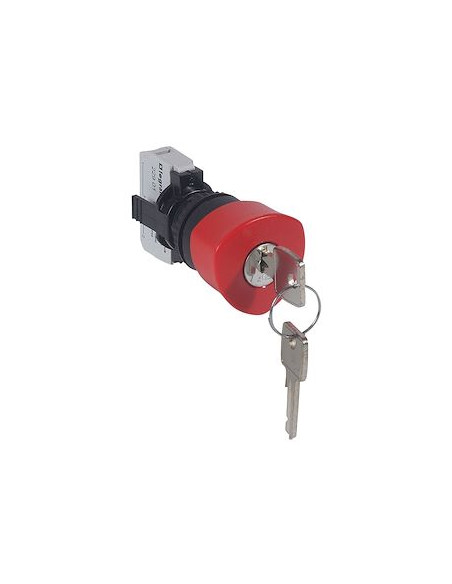 Coup de poing à accrochage non lumineux Osmoz complet IP69 D.40mm à clé n°455 roue LEGRAND 023722