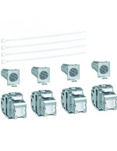 Jeu de 4 connecteurs RJ45 catégorie 6 pour grade 2 TV HAGER TN007