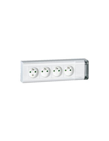 Bloc multiprise fixable 4x2P+T longueur 253mm à cabler blanc LEGRAND 050610