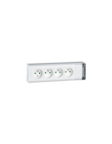 Bloc multiprise fixable 4x2P+T longueur 253mm à cabler blanc LEGRAND 050610