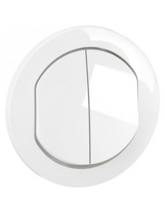 Enjoliveur double inter ou va-et-vient Céliane Blanc IP44 LEGRAND CB4001