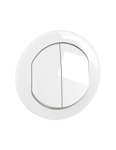 Enjoliveur double inter ou va-et-vient Céliane Blanc IP44 LEGRAND CB4001