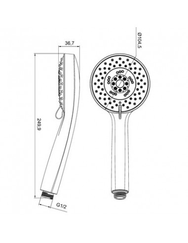 DOUCHETTE DANAE D105 5JETS ODYSSEA H09015