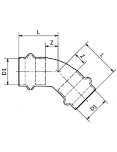 COUDE CU 45° FF42 A SERTIR GAZ CONEX / BÄNNINGER PG5041 0420000 2