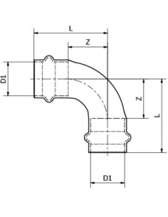COUDE CU 90° FF42 A SERTIR GAZ CONEX / BÄNNINGER PG5002 0420000 2