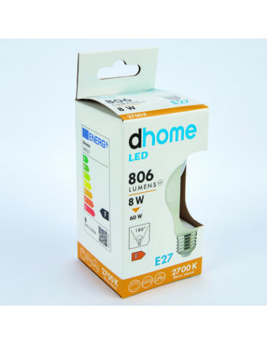 AMP LED C STD E27 2700K 806LM DHOME A60-8 E27 2700K 806LM