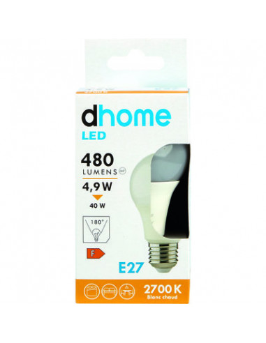 AMP LED C STD E27 2700K 470LM DHOME A60-8 E27 2700K 470LM