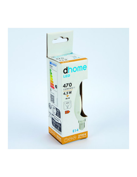 AMP LED C FLA E14 2700 470LM D DHOME C35-6D E14 2700K 470LM D