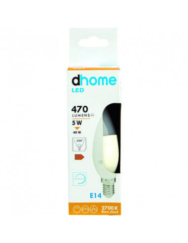 AMP LED C FLA E14 2700 470LM D DHOME C35-6D E14 2700K 470LM D
