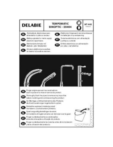 TEMPOMATIC PRO LAVABO M3/8" 6V DELABIE 445257