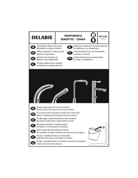 TEMPOMATIC PRO LAVABO M3/8" 6V DELABIE 445257