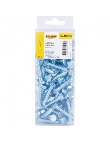 TIREFOND ACIER 4.8 8X40 /100 FIXPRO FPRO4018040BP100
