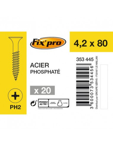 VIS PLAC A.NOIR PH 4,2X80 /20 FIXPRO FPRO7034280S20
