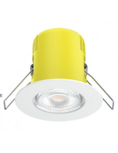 Spot de plafond IP65 / RE2020 Dimmable Alimentation intégrée Collerette Blanche CCT SOLUM S0180590D