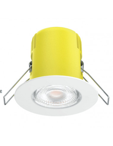 Spot de plafond IP65 / RE2020 Dimmable Alimentation intégrée Collerette Blanche CCT SOLUM S0180590D