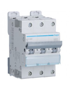 Disjoncteur 3 Pôles 6-10kA courbe D 6A 3 modules HAGER NGT306 2