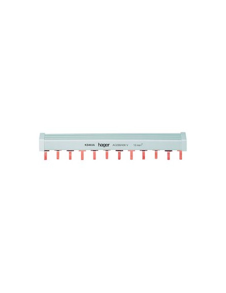 Barre de pontage 3P+N 63A languette 10mm² 12 Modules HAGER KB463A
