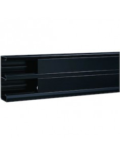 Goulotte GBD 50x130mm 2 compartiments noir Queraz enclipsage direct h134x p56mm L200mm PVC noire HAGER GBD5013109011