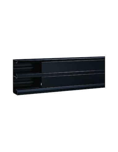 Goulotte GBD 50x130mm 2 compartiments noir Queraz enclipsage direct h134x p56mm L200mm PVC noire HAGER GBD5013109011
