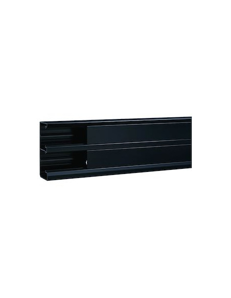 Goulotte GBD 50x130mm 2 compartiments noir Queraz enclipsage direct h134x p56mm L200mm PVC noire HAGER GBD5013109011