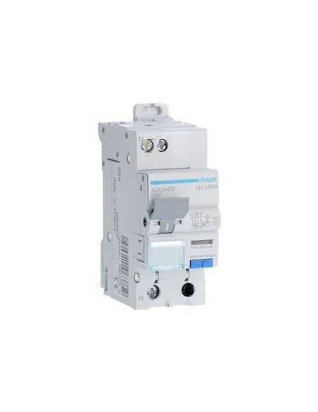 Disjoncteur Différentiel 1P+N 4.5kA C-40A 30mA type AC 60Hz HAGER ADC847F