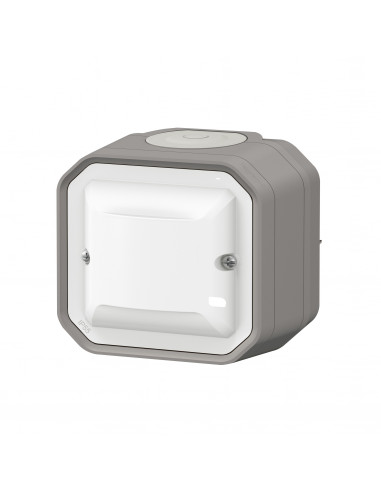 Détecteur mural Plexo sans Neutre 100W LED livré complet Gris LEGRAND 070011