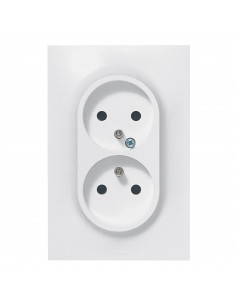 Double prise de courant avec terre Neptune 16A 1 poste blanc LEGRAND 091333