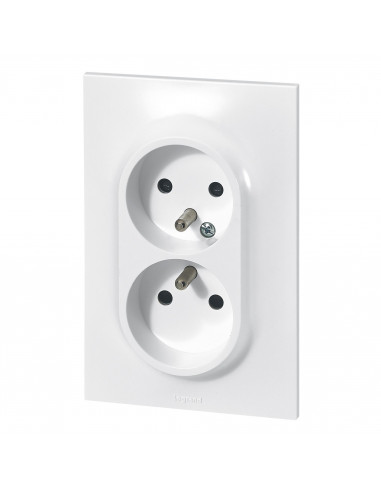 Double prise de courant avec terre Neptune 16A 1 poste blanc LEGRAND 091333